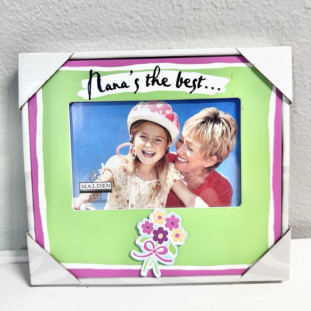 Malden Nana's The Best 4x6 Photo Frame Grandma Grandmother Floral NIB-READ